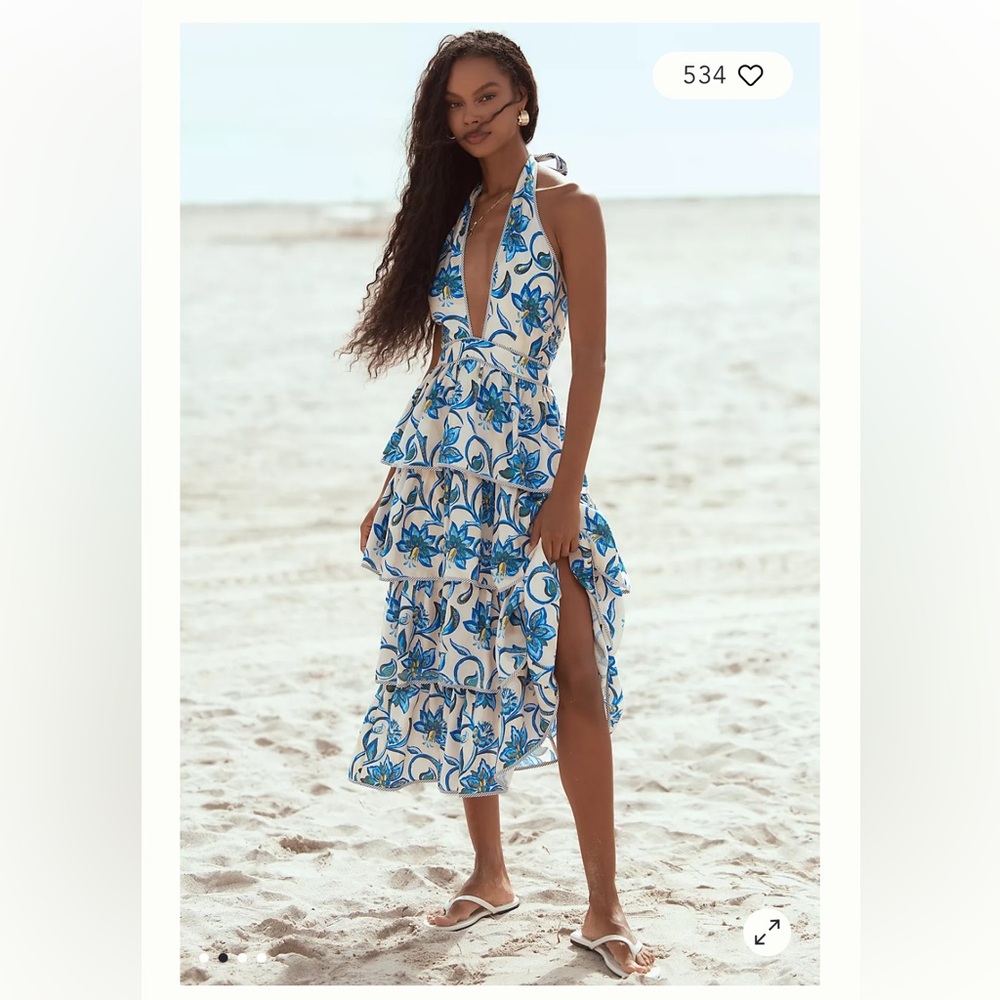 New Anthropologie Hunter Bell Berkley Crisscross Midi Dress size 10